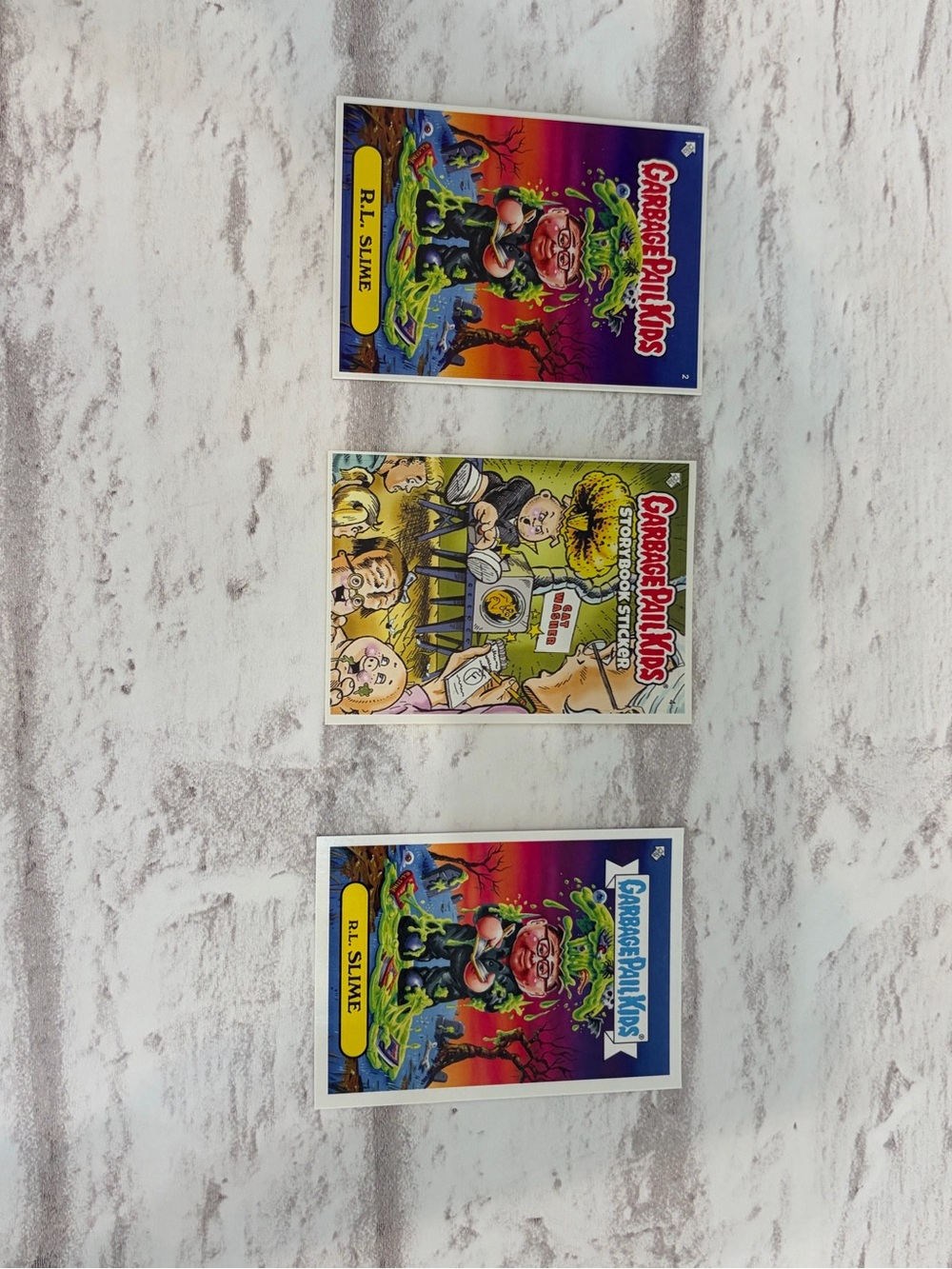 Garbage Pail Kids Trading Cards - Colorful Multi-Pack (Green, Purple, Yellow)